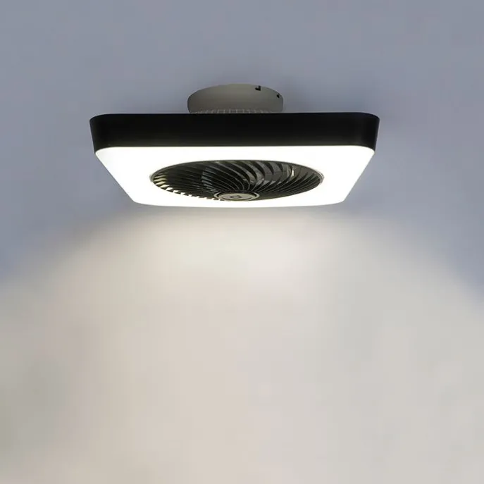 Deckenventilator eckig schwarz inkl. LED dimmbar - Climo