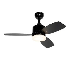 Deckenventilator für Außenbereich schwarz 91,3 cm inkl. LED Dimmbar mit Fernbedienung IP44 - Toledo