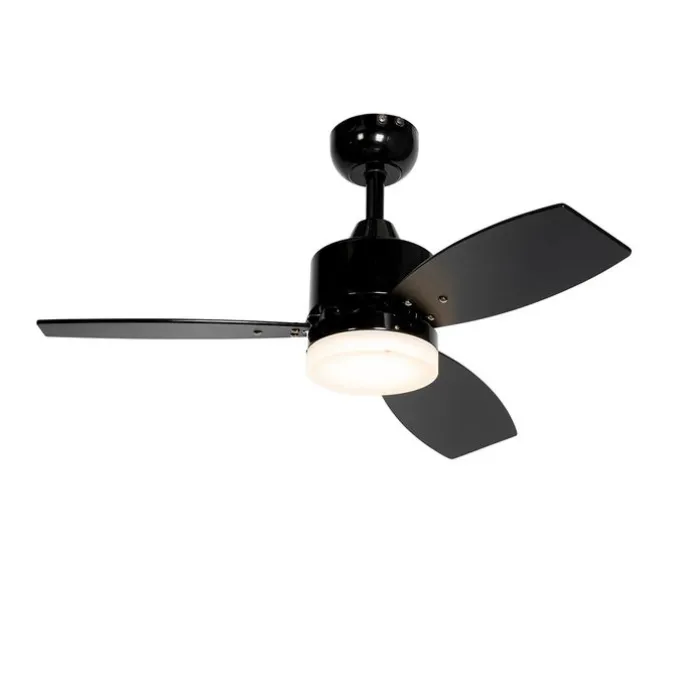Deckenventilator für Außenbereich schwarz 91,3 cm inkl. LED Dimmbar mit Fernbedienung IP44 - Toledo