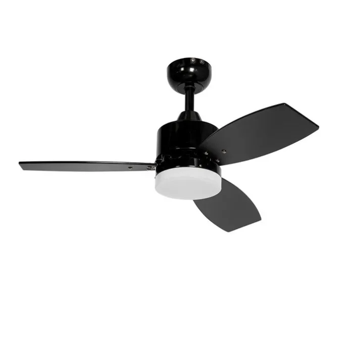 Deckenventilator für Außenbereich schwarz 91,3 cm inkl. LED Dimmbar mit Fernbedienung IP44 - Toledo
