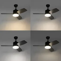 Deckenventilator für Außenbereich schwarz 91,3 cm inkl. LED Dimmbar mit Fernbedienung IP44 - Toledo