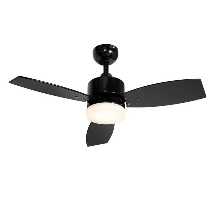Deckenventilator für Außenbereich schwarz 91,3 cm inkl. LED Dimmbar mit Fernbedienung IP44 - Toledo
