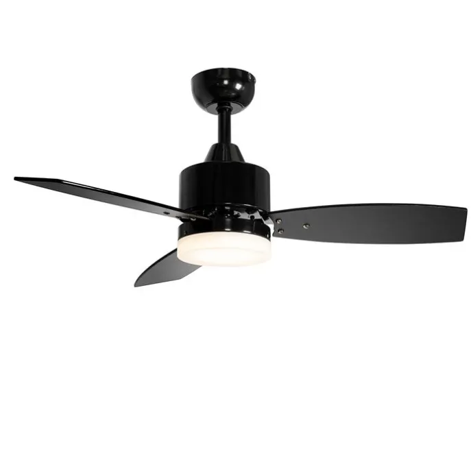 Deckenventilator für Außenbereich schwarz 91,3 cm inkl. LED Dimmbar mit Fernbedienung IP44 - Toledo