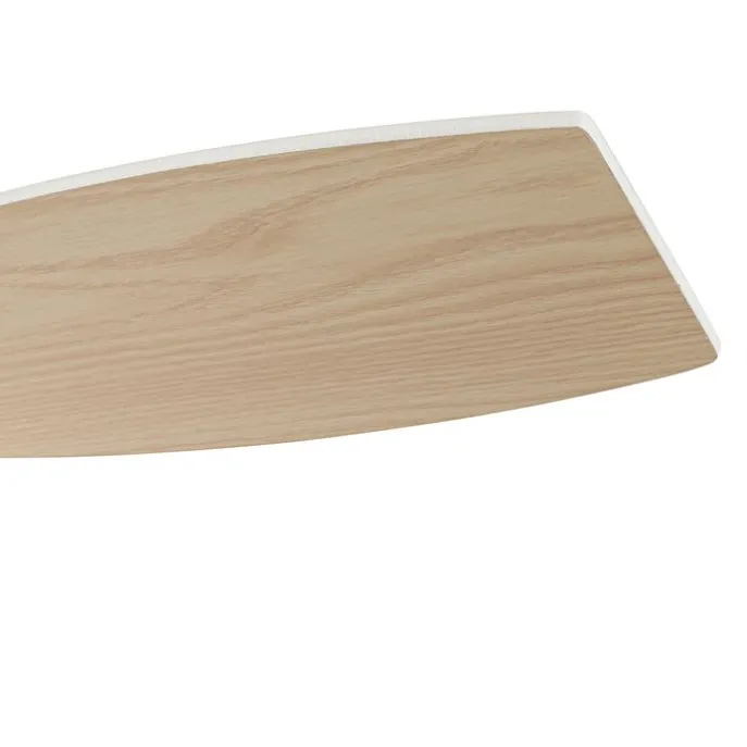 Deckenventilator für Außenbereich weiß mit Holzaufdruck 91,3 cm inkl. LED Dimmbar mit Fernbedienung IP44 - Toledo