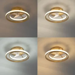 Deckenventilator Gold 46,5 cm inkl. LED mit Fernbedienung - Kees