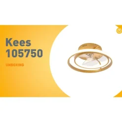 Deckenventilator Gold 46,5 cm inkl. LED mit Fernbedienung - Kees