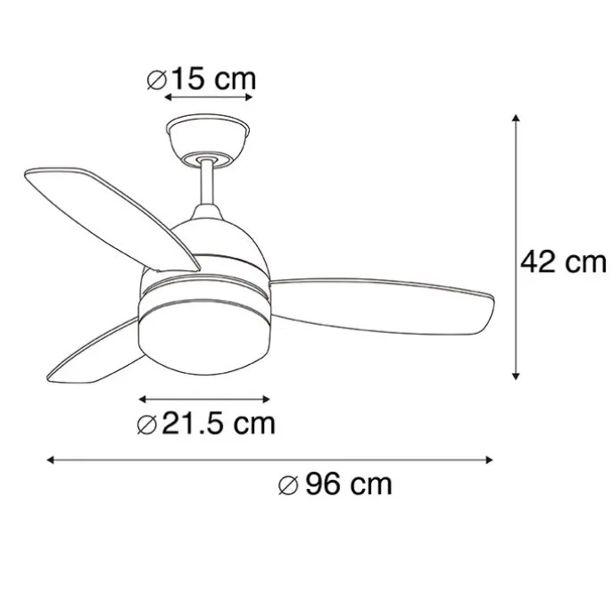 Deckenventilator Messing 96cm mit Fernbedienung - Rotar