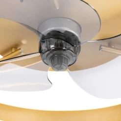 Deckenventilator Messing 50cm inkl. LED Dimmbar mit Fernbedienung - Maddy