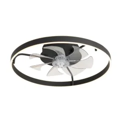 Deckenventilator schwarz 70cm inkl. LED Dimmbar mit Fernbedienung - Maddy
