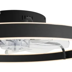 Deckenventilator schwarz 70cm inkl. LED Dimmbar mit Fernbedienung - Maddy