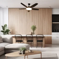 Deckenventilator schwarz 130cm inkl. LED Dimmbar mit Fernbedienung - Vifte