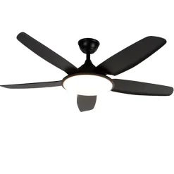 Deckenventilator schwarz 130cm inkl. LED Dimmbar mit Fernbedienung - Vifte