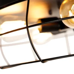 Deckenventilator schwarz mit einziehbaren Flügeln 107cm 5-flammig mit Fernbedienung - Gaiola