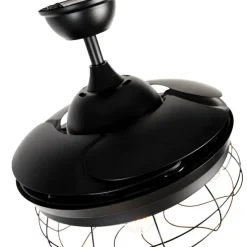 Deckenventilator schwarz mit einziehbaren Flügeln 107cm 5-flammig mit Fernbedienung - Gaiola