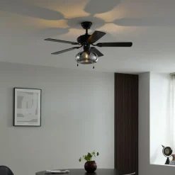 Deckenventilator schwarz 107,5 cm mit Zugschalter - Mistral Busa