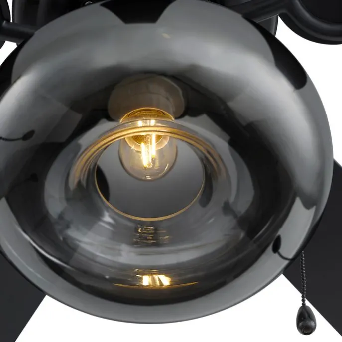 Deckenventilator schwarz 107,5 cm mit Zugschalter - Mistral Busa