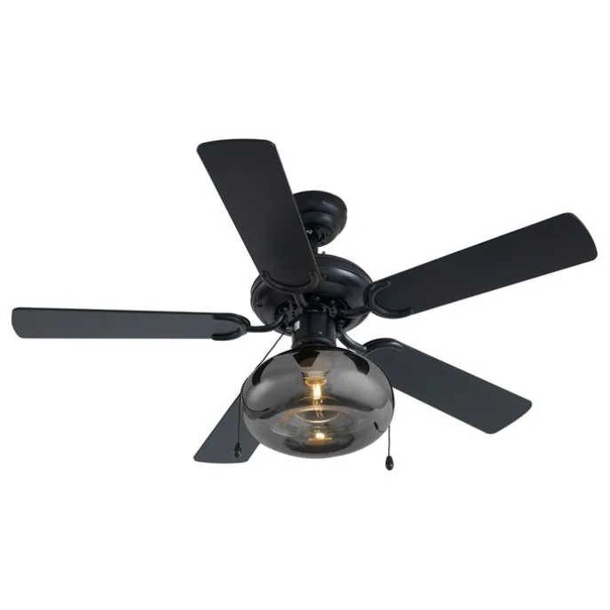 Deckenventilator schwarz 107,5 cm mit Zugschalter - Mistral Busa