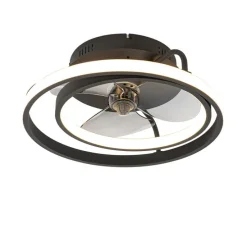 Deckenventilator schwarz 46,5 cm inkl. LED mit Fernbedienung - Kees