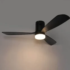 Deckenventilator schwarz 132cm inkl. LED Dimmbar mit Fernbedienung - Sofia