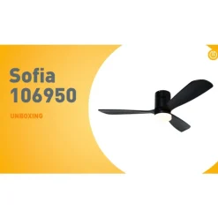 Deckenventilator schwarz 132cm inkl. LED Dimmbar mit Fernbedienung - Sofia