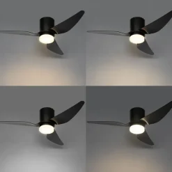 Deckenventilator schwarz 123cm inkl. LED Dimmbar mit Fernbedienung - Patty