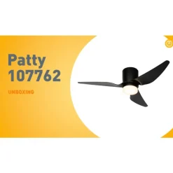 Deckenventilator schwarz 123cm inkl. LED Dimmbar mit Fernbedienung - Patty