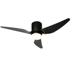 Deckenventilator schwarz 123cm inkl. LED Dimmbar mit Fernbedienung - Patty