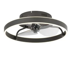 Deckenventilator schwarz 50cm inkl. LED Dimmbar mit Fernbedienung - Maddy