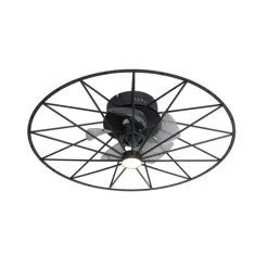 Deckenventilator schwarz 62cm inkl. LED Dimmbar mit Fernbedienung - Yaran