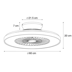 Deckenventilator weiß mit Sterneffekt 60cm inkl. LED Dimmbar mit Fernbedienung - Climo