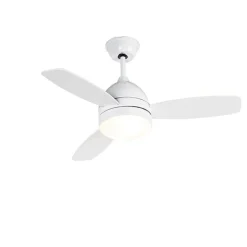 Deckenventilator weiß mit Holzaufdruck 96cm mit Fernbedienung - Rotar