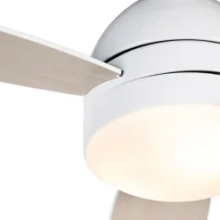 Deckenventilator weiß mit Holzaufdruck 96cm mit Fernbedienung - Rotar