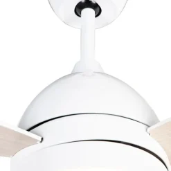 Deckenventilator weiß mit Holzaufdruck 96cm mit Fernbedienung - Rotar