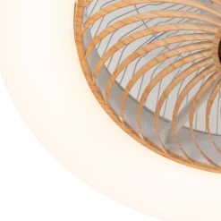 Deckenventilator weiß mit Holzaufdruck 55cm inkl. LED Dimmbar mit Fernbedienung - Clima