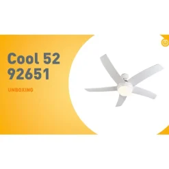 Deckenventilator weiß mit Holzaufdruck 132cm mit Fernbedienung - Cool