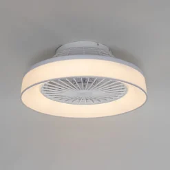 Deckenventilator weiß mit Sterneffekt 47cm inkl. LED Dimmbar mit Fernbedienung - Emily