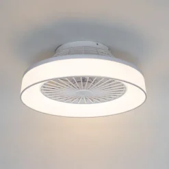 Deckenventilator weiß mit Sterneffekt 47cm inkl. LED Dimmbar mit Fernbedienung - Emily