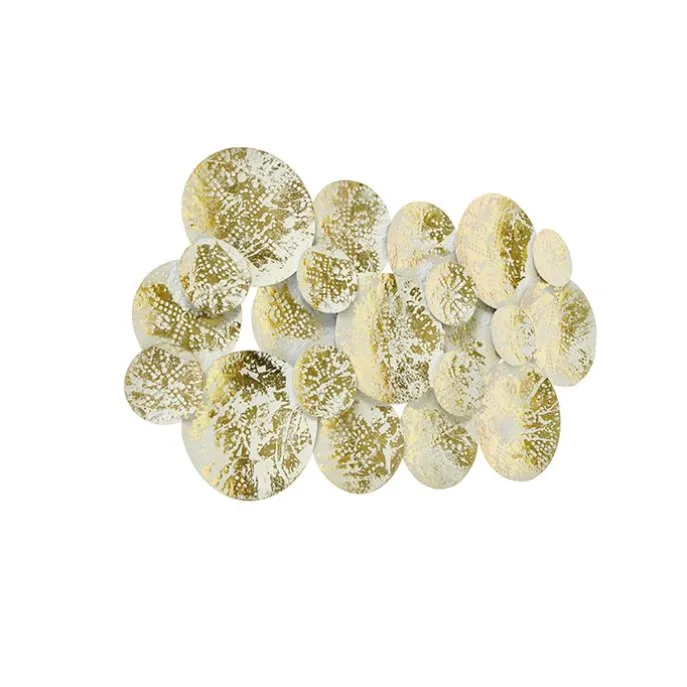 Dekorative orientalische Wandlampe Gold mit weißen 2 Lichtern - Hikina