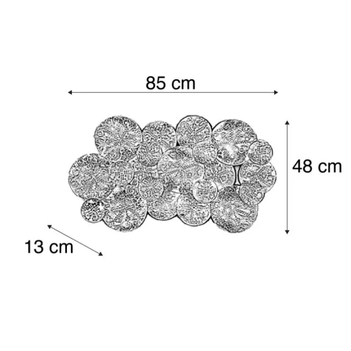 Dekorative orientalische Wandlampe Gold mit weißen 2 Lichtern - Hikina