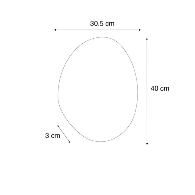 Design Badezimmerspiegel 40 cm inkl. LED IP44 - Biba