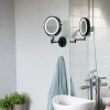 Design Badezimmerspiegel schwarz inkl. LED verstellbar IP44 - Vicino