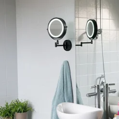 Design Badezimmerspiegel schwarz inkl. LED verstellbar IP44 - Vicino