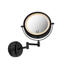 Design Badezimmerspiegel schwarz inkl. LED verstellbar IP44 - Vicino