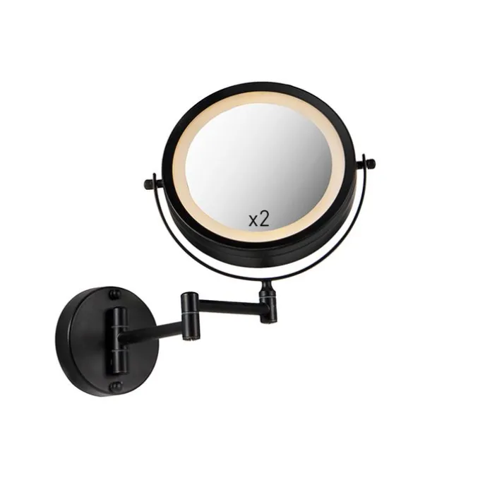 Design Badezimmerspiegel schwarz inkl. LED verstellbar IP44 - Vicino