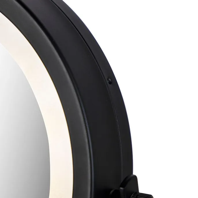 Design Badezimmerspiegel schwarz inkl. LED verstellbar IP44 - Vicino