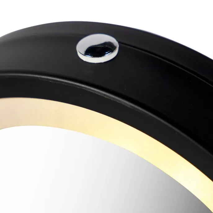 Design Badezimmerspiegel schwarz inkl. LED verstellbar IP44 - Vicino