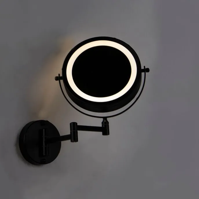 Design Badezimmerspiegel schwarz inkl. LED verstellbar IP44 - Vicino