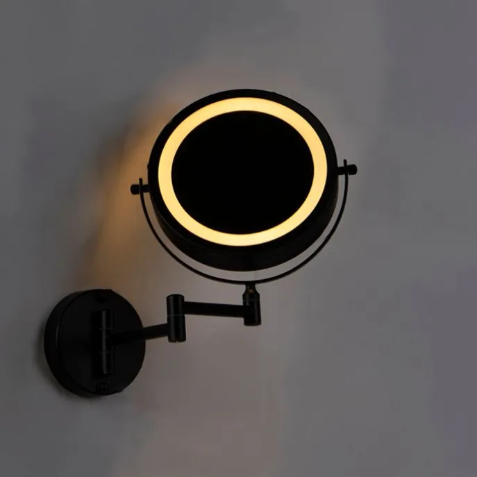 Design Badezimmerspiegel schwarz inkl. LED verstellbar IP44 - Vicino