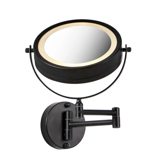 Design Badezimmerspiegel schwarz inkl. LED verstellbar IP44 - Vicino