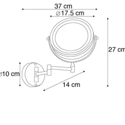 Design Badezimmerspiegel schwarz inkl. LED verstellbar IP44 - Vicino